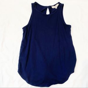 Loft Navy Blue Sleeveless Cotton Tank Size XS